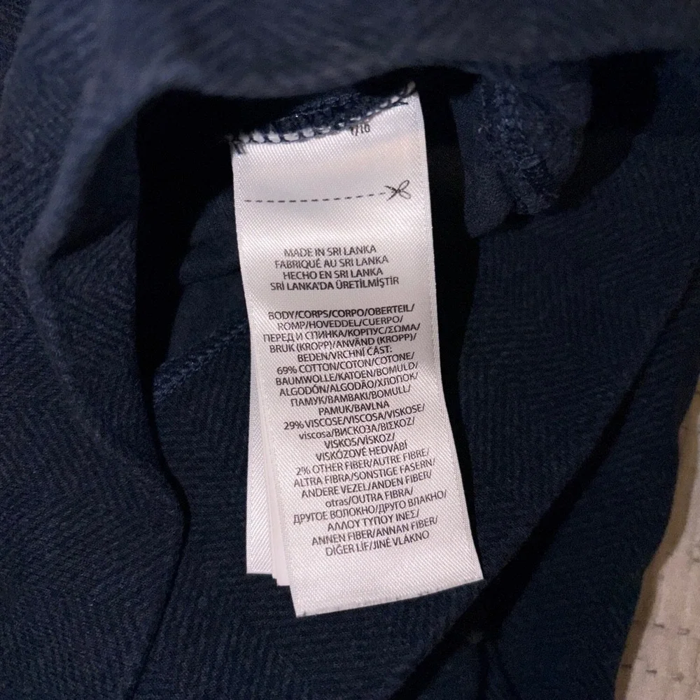 Polo Ralph Lauren Mens Navy Blue Herringbone Quarter Zip Pullover Small‎